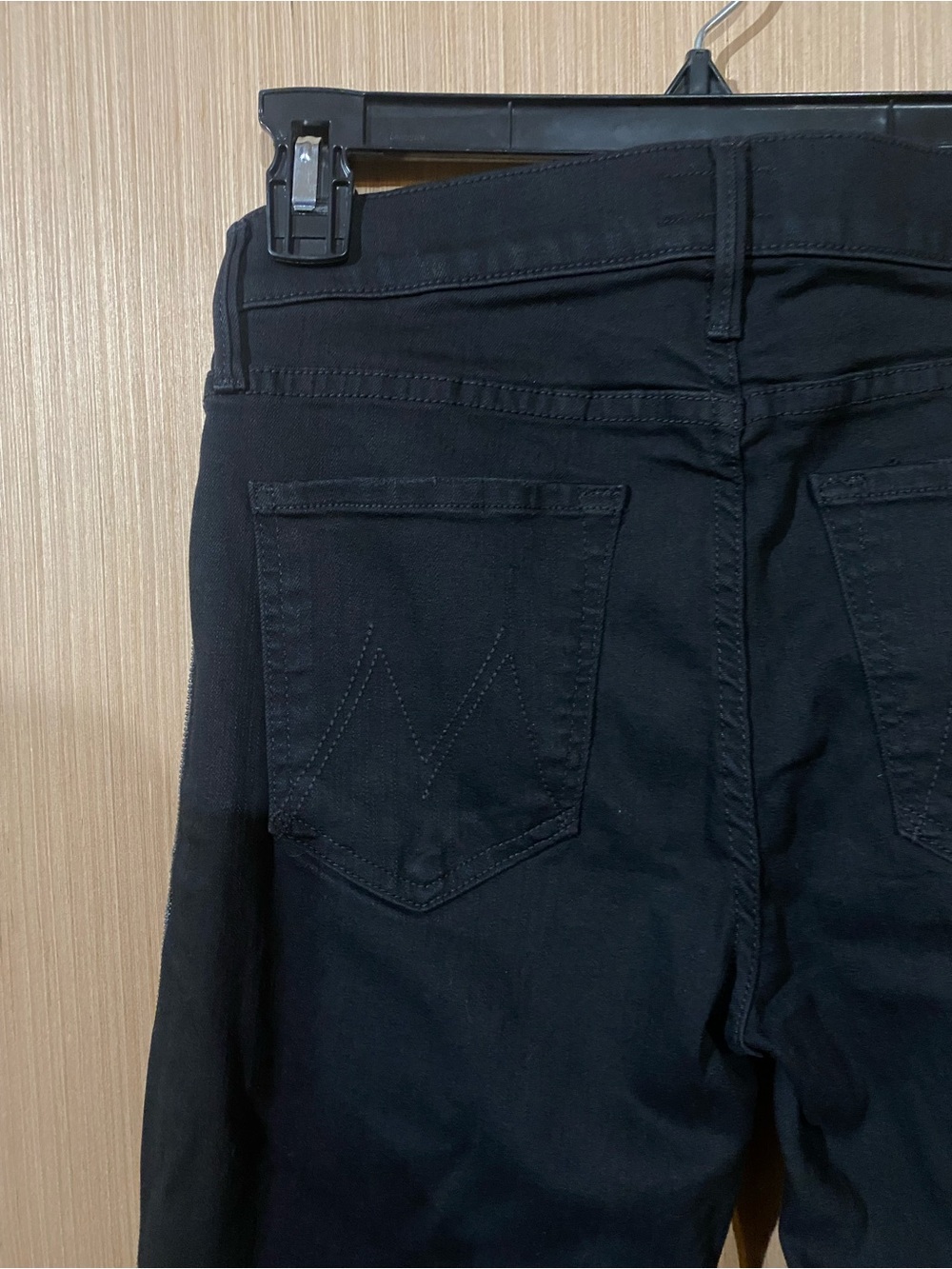 MOTHER The Rascal Ankle Fray Hem Black Denim Jeans Gold Glitter Women’s Size 28 - Picture 6 of 8